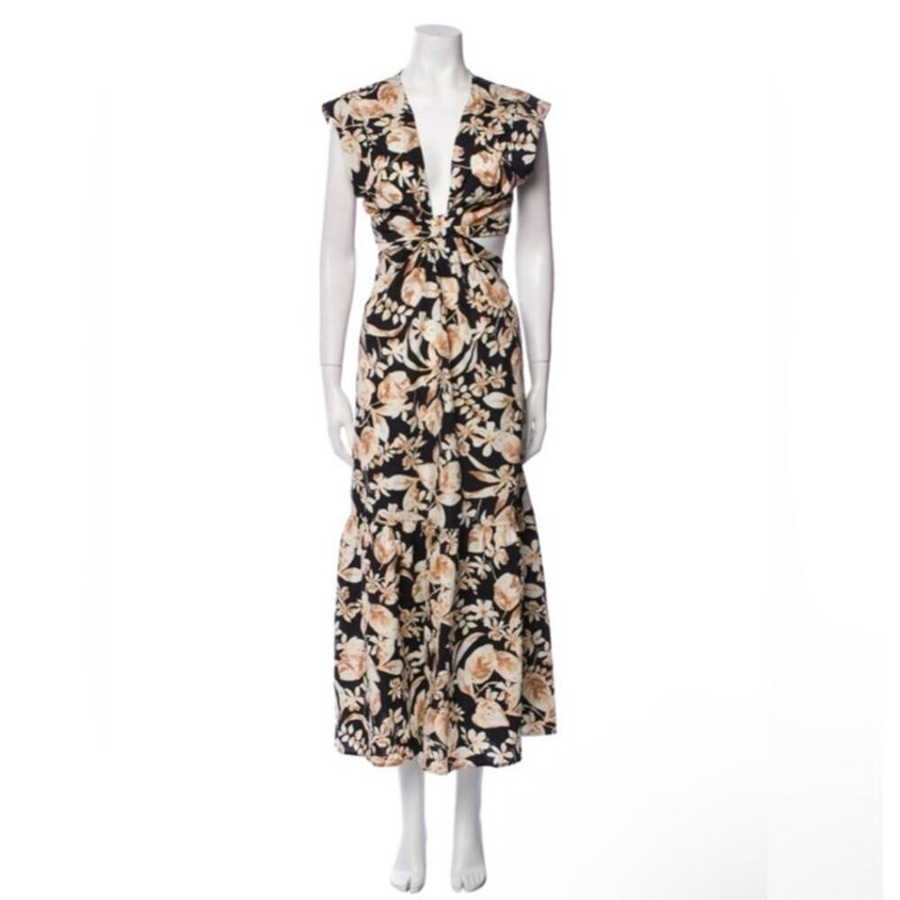 Jason Wu Cut Out Floral Maxi Dress Size Small
